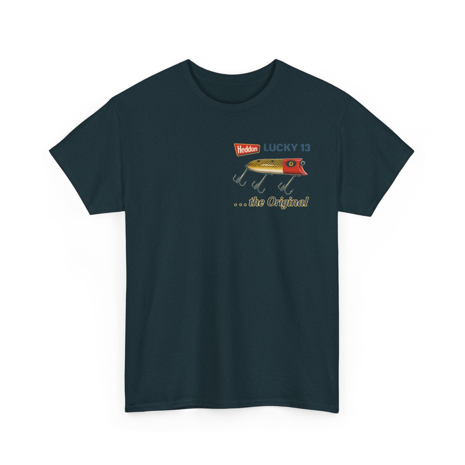 Heddon Lucky 13 The Original Classic Vtg Fishing Lure Tackle Graphic T-shirt
