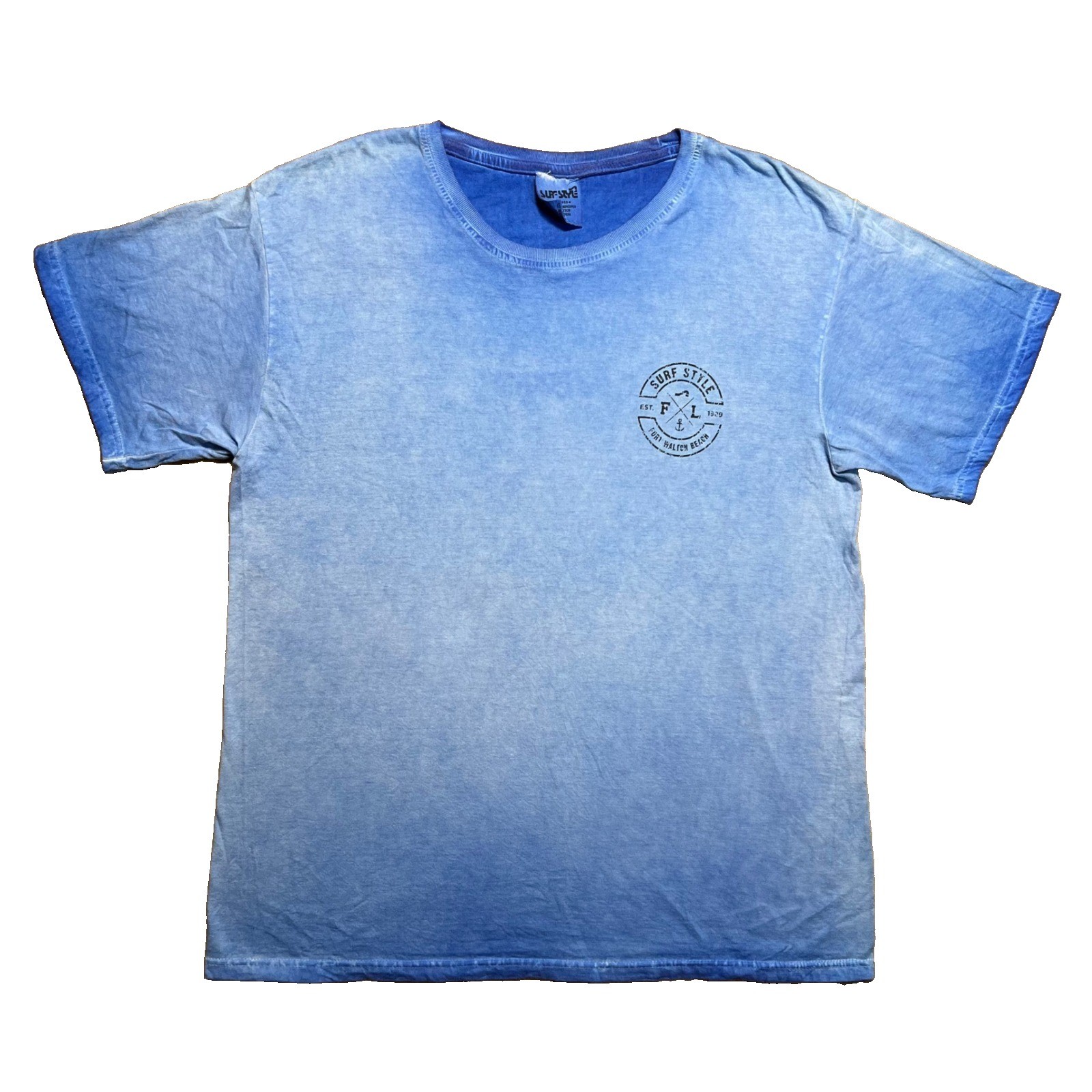 Surf Style Mens Blue Fort Walton Beach Graphic T Shirt Large Ringspun Cotton Tee gallery