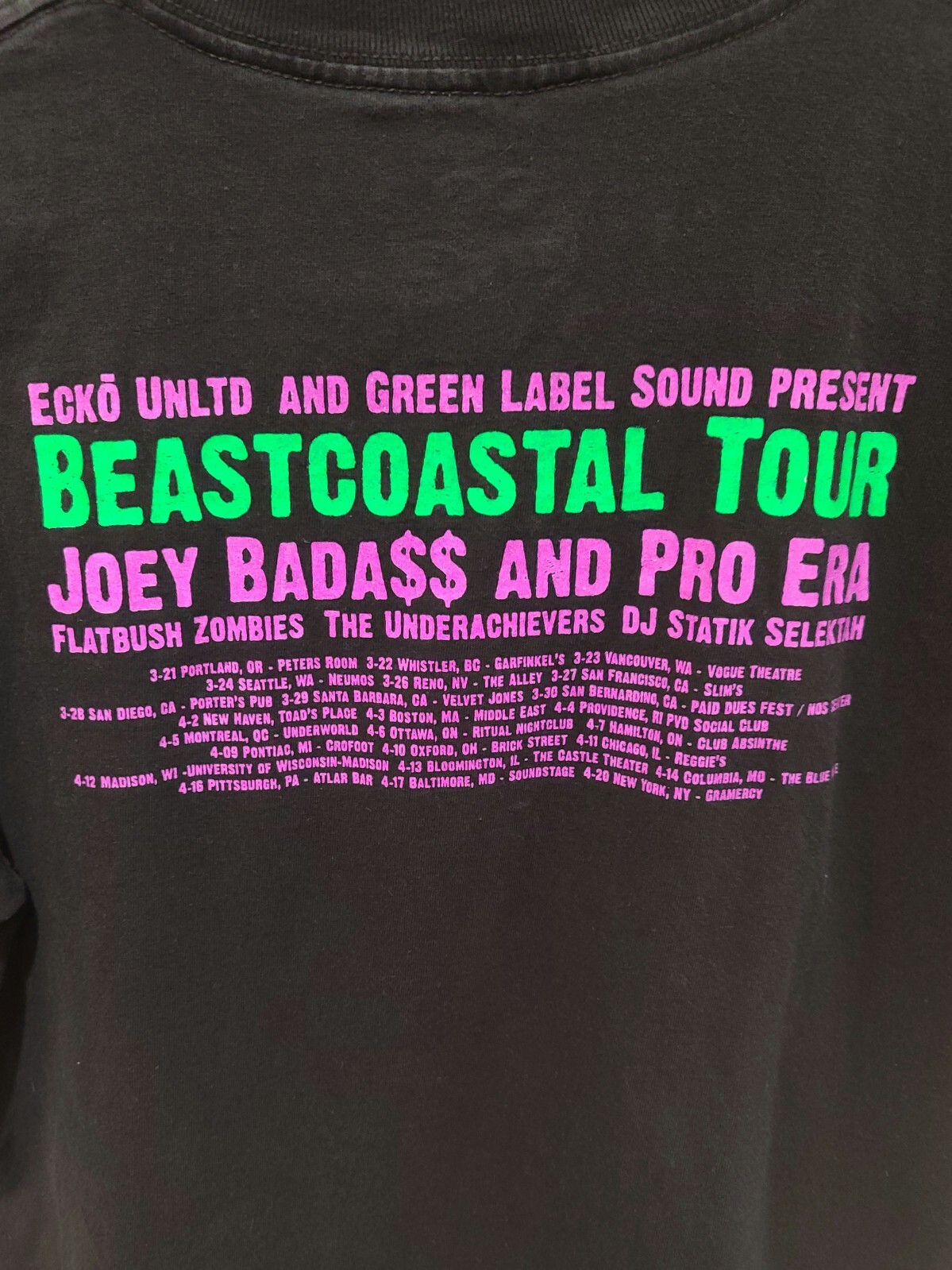 Sz Medium Pro Era x The Underachievers X Flatbush Zombies Beast Coastal Tour Tee gallery
