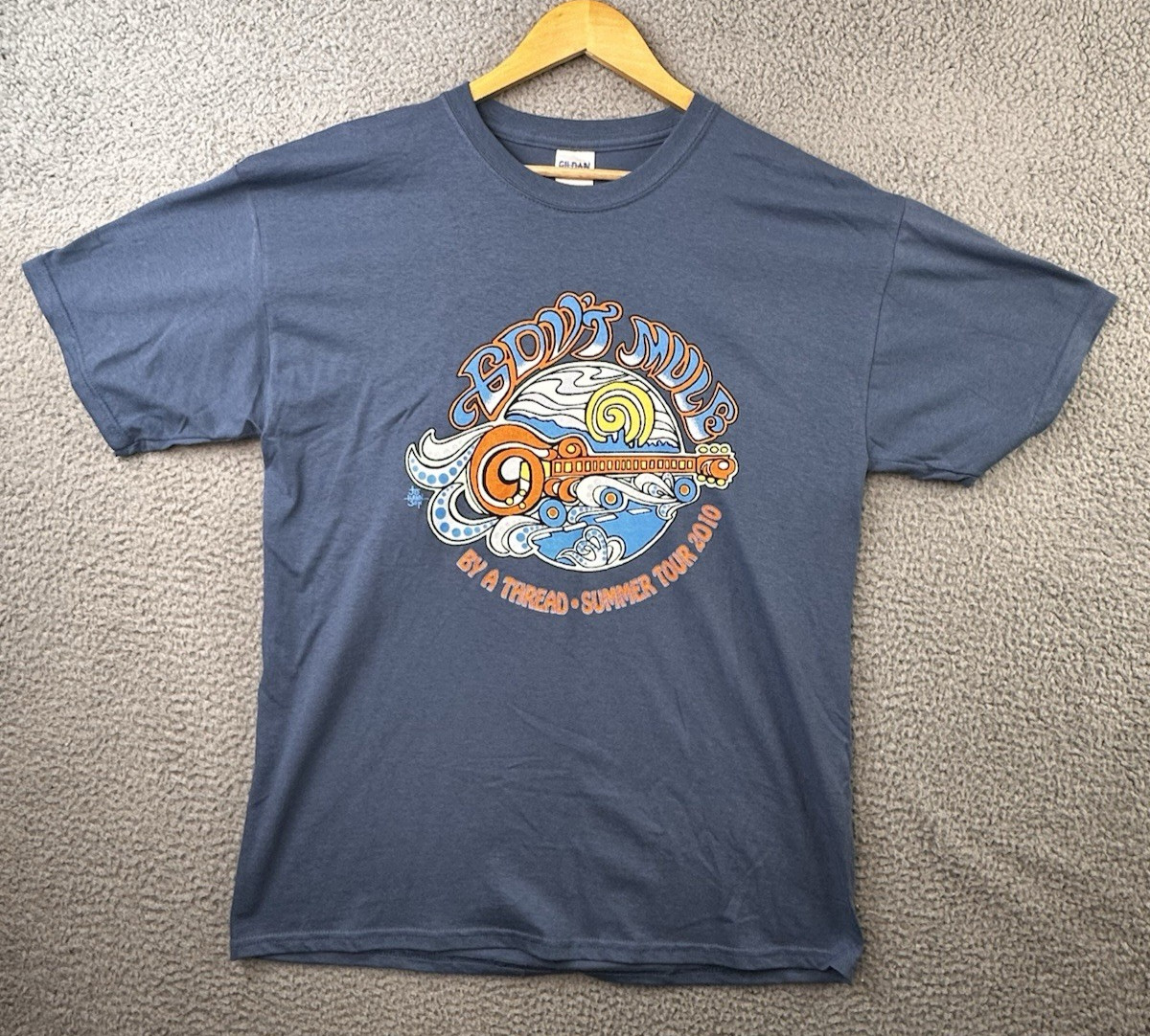 Govt Mule Concert T-Shirt By A Thread Summer 2010 Tour Adult Large Blue