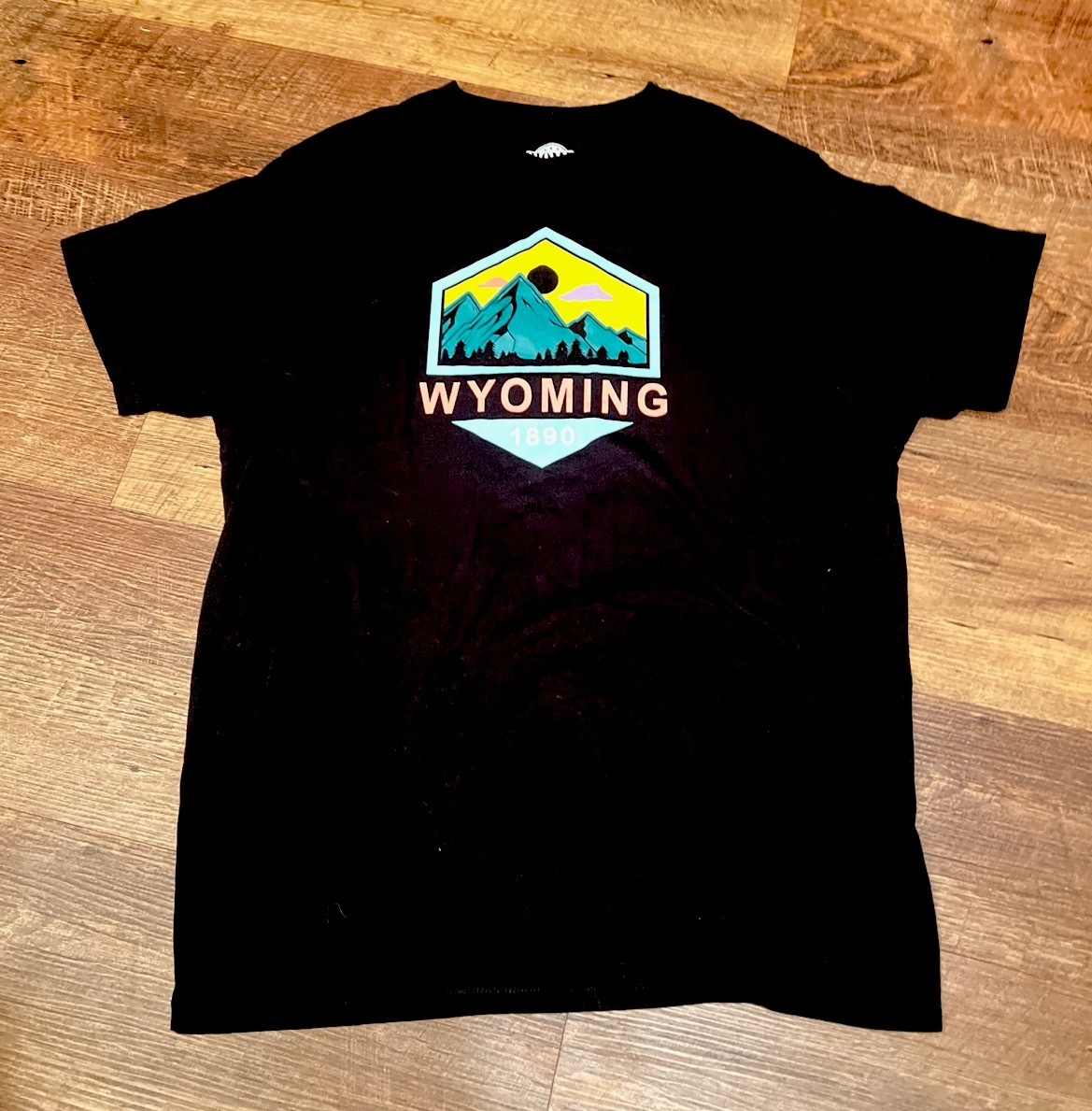 Home Free Brand Mens XL Black Travel Wyoming Graphic T-Shirt gallery