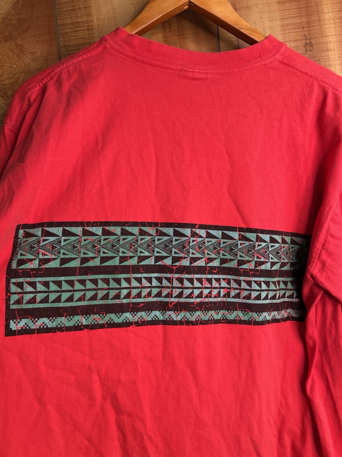 Crazy Shirts Hawaii L Alli Tapa Band Candy Apple Red Dyed USA 100% Cotton gallery