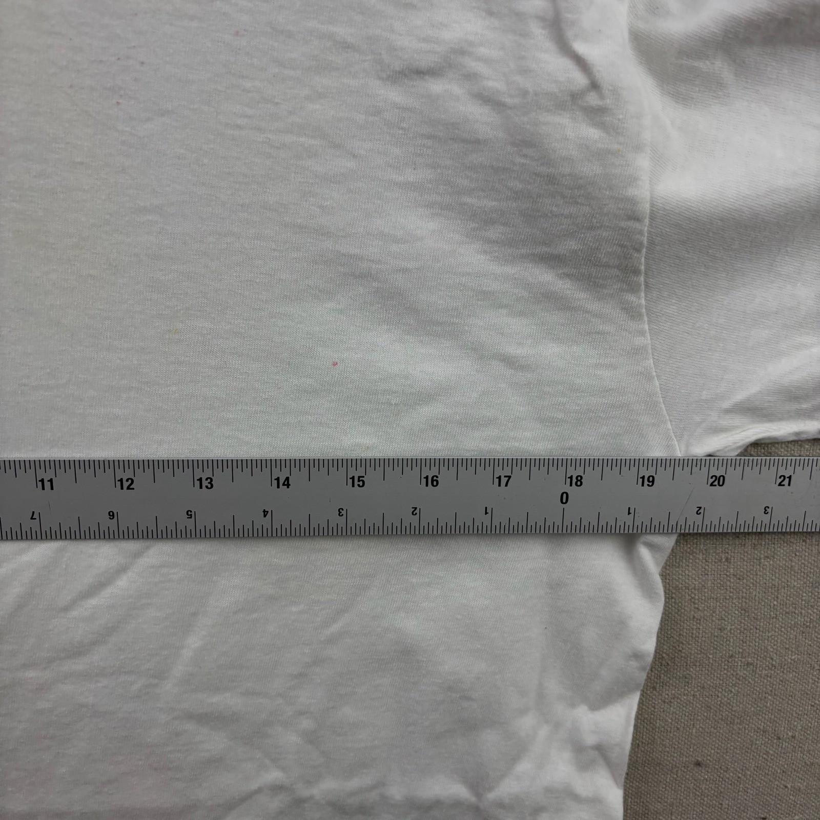 80s Anvil Mock Neck T-Shirt Large White Long Sleeve Cotton USA Made Ribbed Cuffs gallery