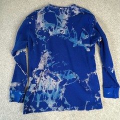 Vintage GemRock XL Blue Bleach Splatter Thermal Long Sleeve Heavy Weight Top Y2K