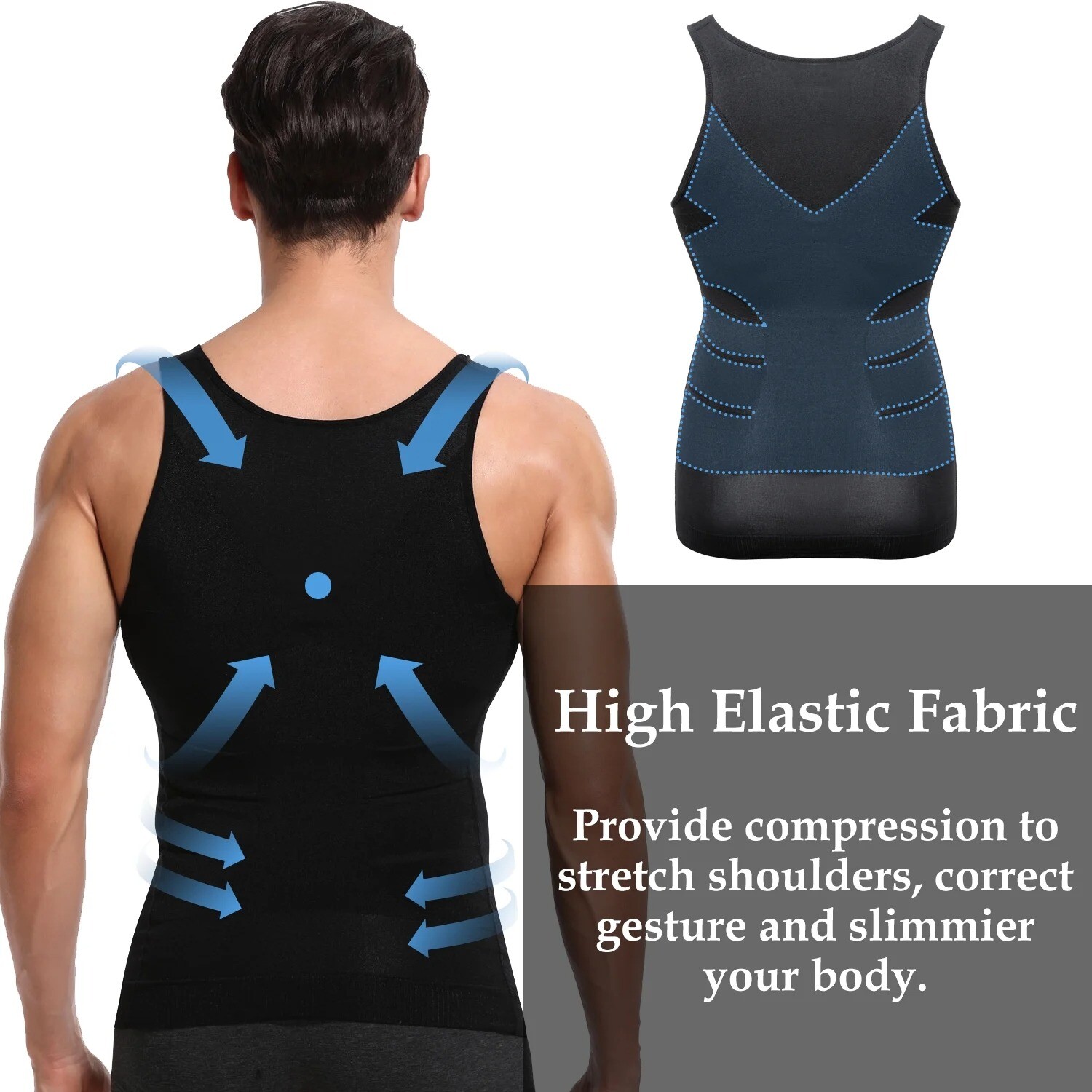 3 Pack Men Compression Shirts Slimming Body Shaper Vest Tummy Control Shapewear gallery