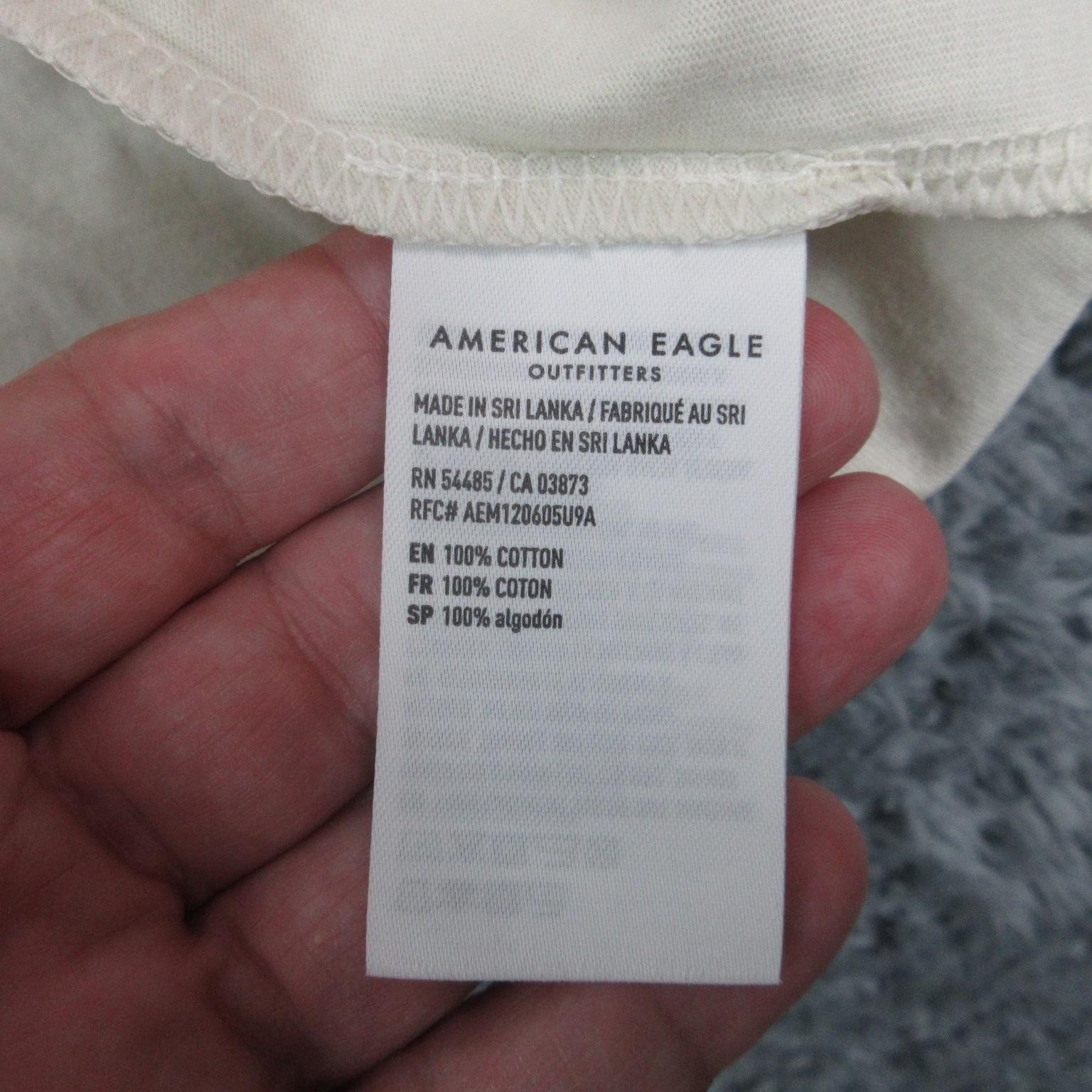 American Eagle Shirt Mens Medium Tall Off White Graphic Dog Established 1977 NWT gallery