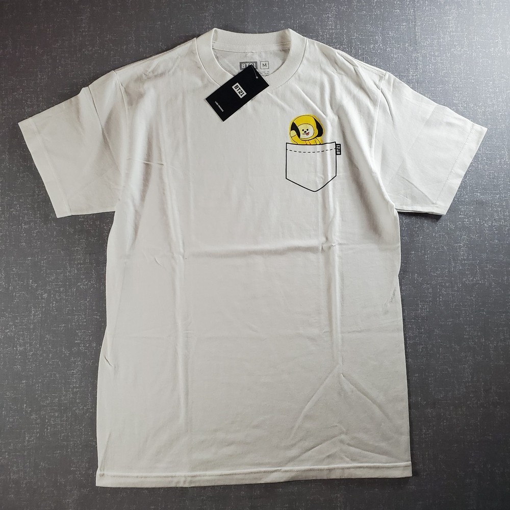 Official NWT BT21 BTS “Chimmy” Pocket white graphic tee shirt Bangtan boys merch