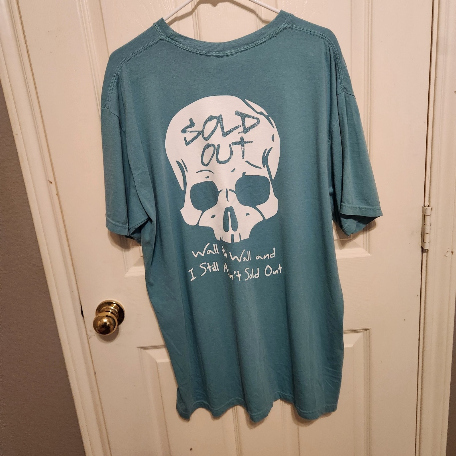 Hardy Sold Out Skull T-Shirt XL Sea Green Short Sleeve Never Worn Tour Shirt gallery