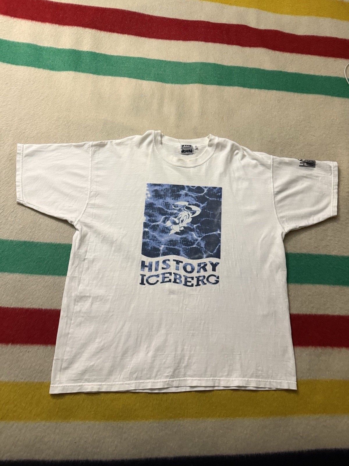 Vintage 90s Y2K Iceberg Jeans History Made In Italy Graphic Shirt Size 2X XXL gallery