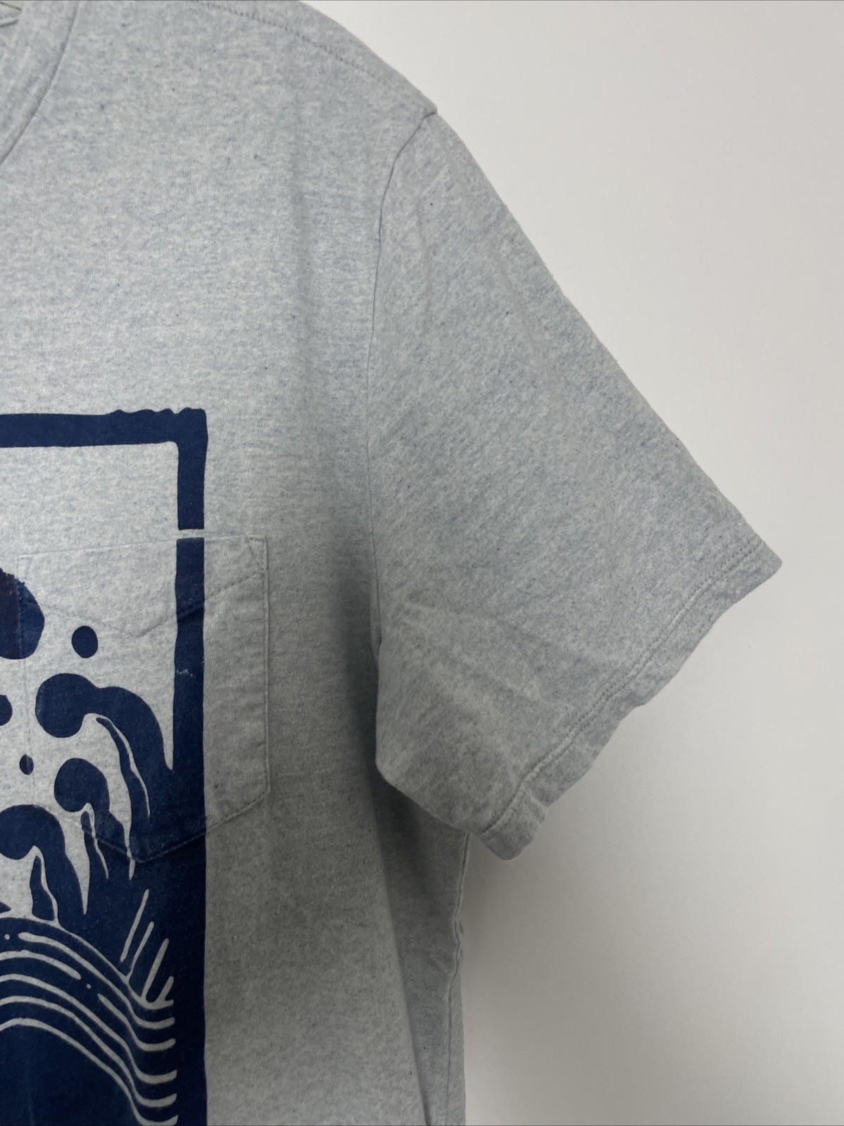 Levi’s x Outerknown Collab Pocket T-Shirt Mens Medium Blue Ocean Print *READ gallery
