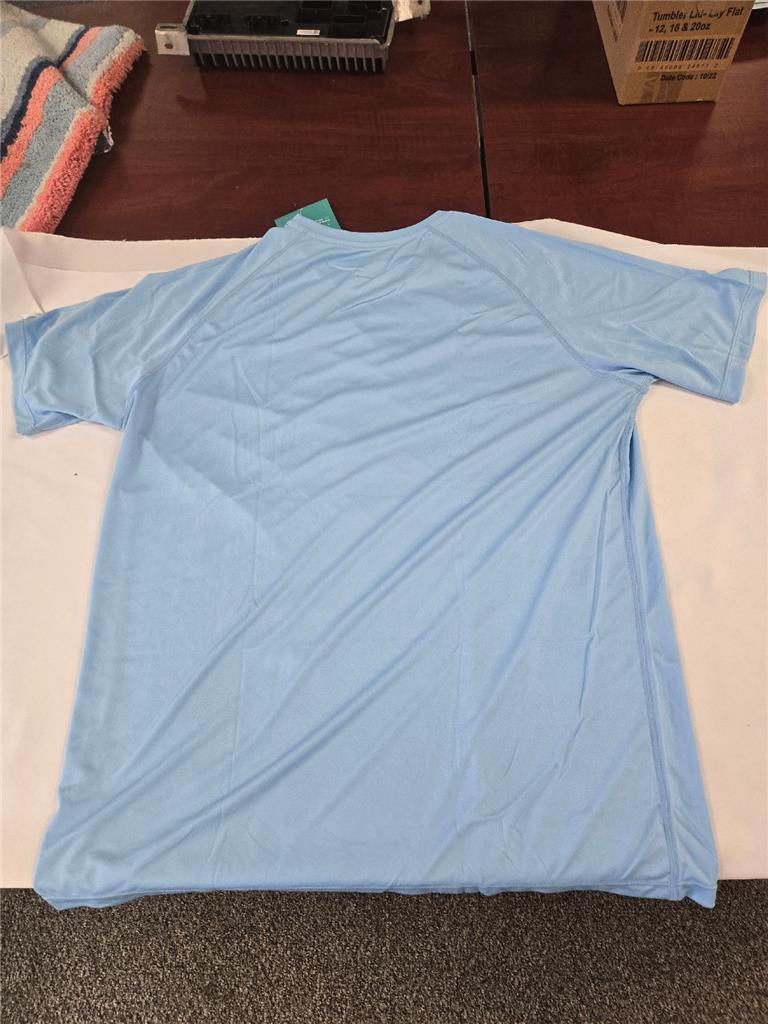 = Willit Men UPF 50+ Fishing Shirt Short Sleeve Light Blue Polyester NEW gallery
