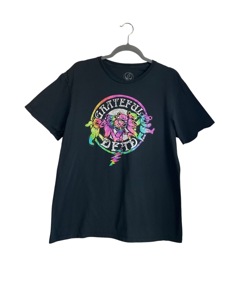 Grateful Dead Large T-Shirt Dancing Bears Colorful Graphic Cotton Unisex Grunge