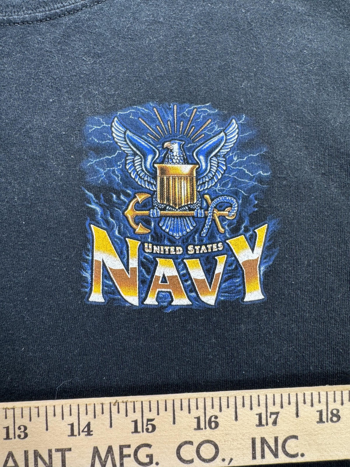 US Navy Shirt Mens XL Black Pride Runs Deep Graphic Tee Military Patriotic Eagle gallery