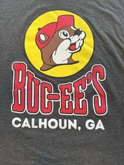 Buc-ee’s Calhoun GA Buc-ee Logo Graphic T-Shirt Gray M Cotton Blend