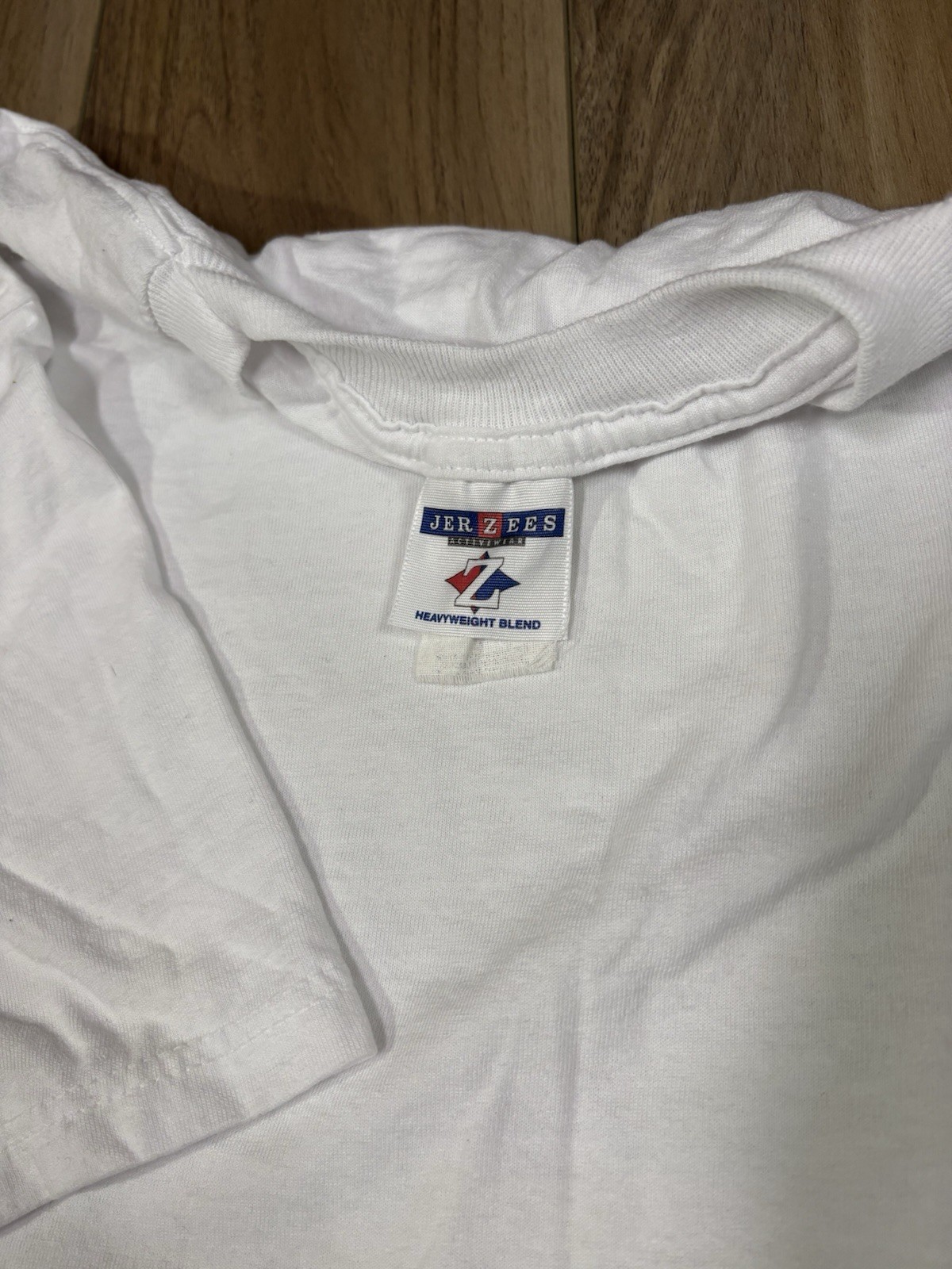 Vintage White Blank Shirt Jerzees Heavyweight Cotton Short Sleeve Tee 90s 2XL gallery