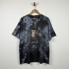 Twilight Saga Jacob Black Tie Dye Graphic T-Shirt Black Gray Movie Promo 3 XL
