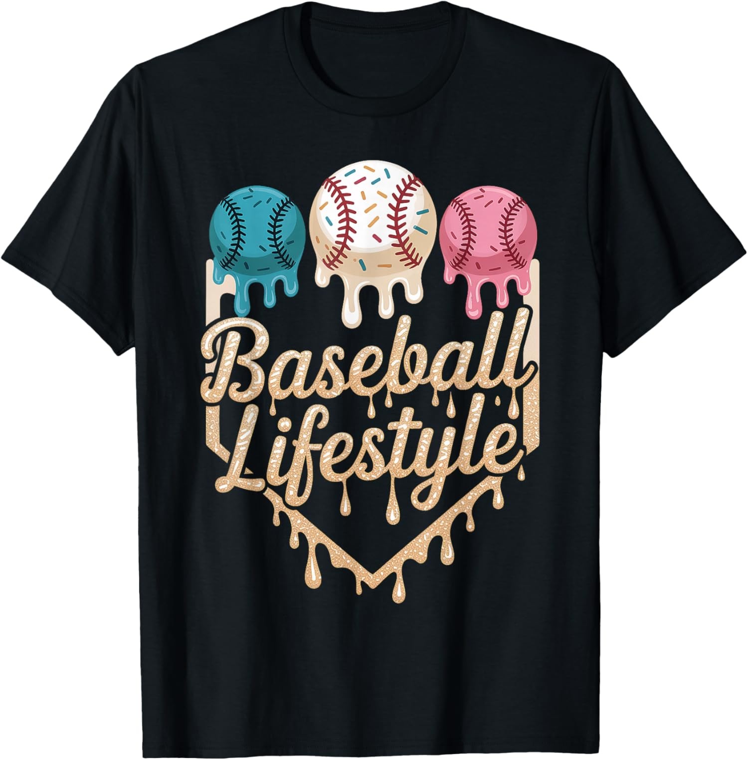 Baseball Lifestyle Youth Drip Cream Style Unisex T-Shirt gallery