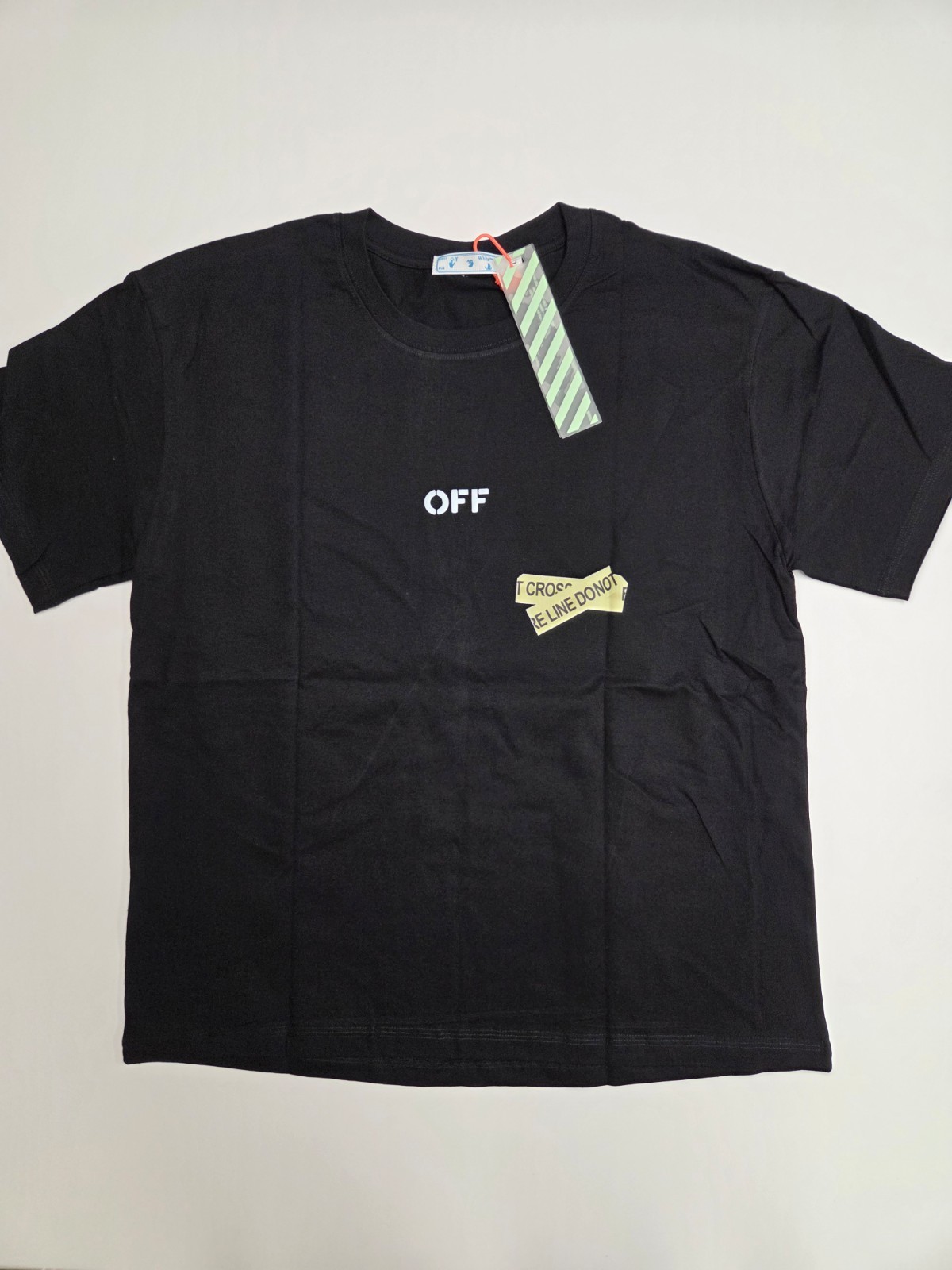 Off Wht Do Not Cross Temperature Black T-Shirt Regular Fit S/M/L/XL T41 gallery