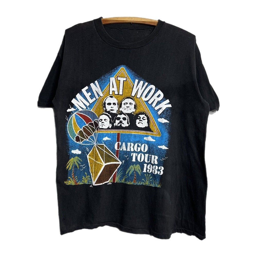 Men At Work Cargo Tour Shirt Short Sleeve Black Unisex S-5XL EM0657