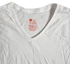 T Shirt V Neck White Most Comfortable 100% Cotton Men’s L By Hanes