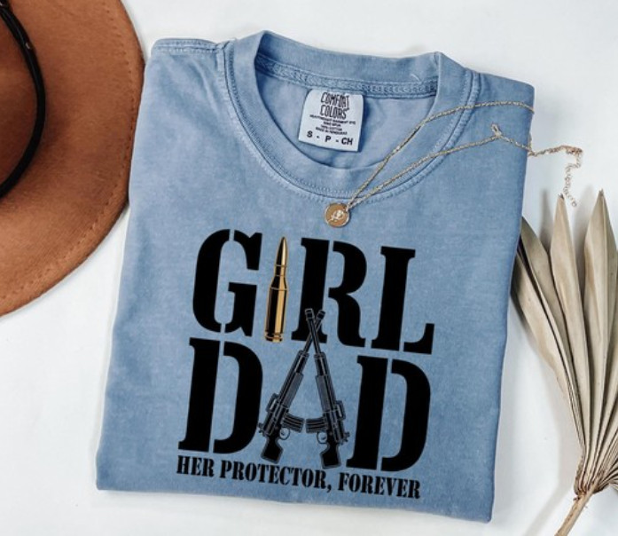 Comfort Colors Popular Girl Dad Her Protector Forever T-Shirt Trendy Girl Dad gallery