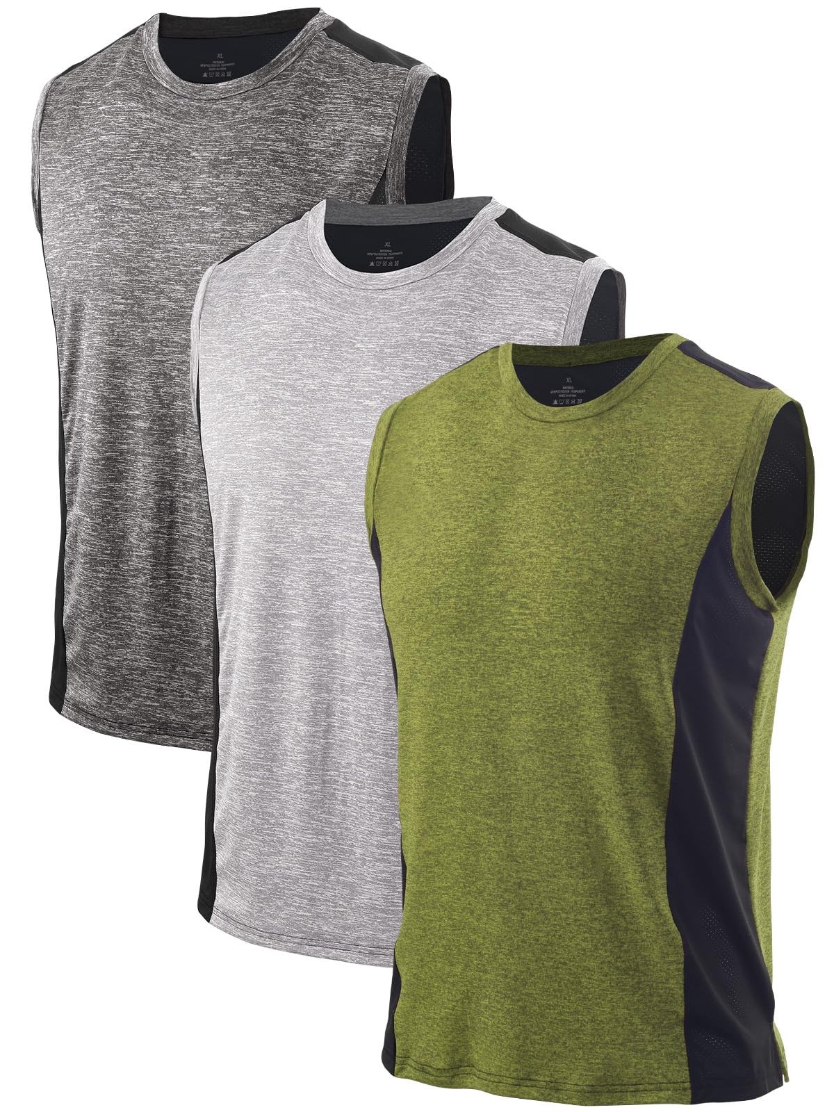 3 Pack Men's Workout Tank Tops Sleeveless Muscle Gym Tank Top Quick Dry Darkg... gallery