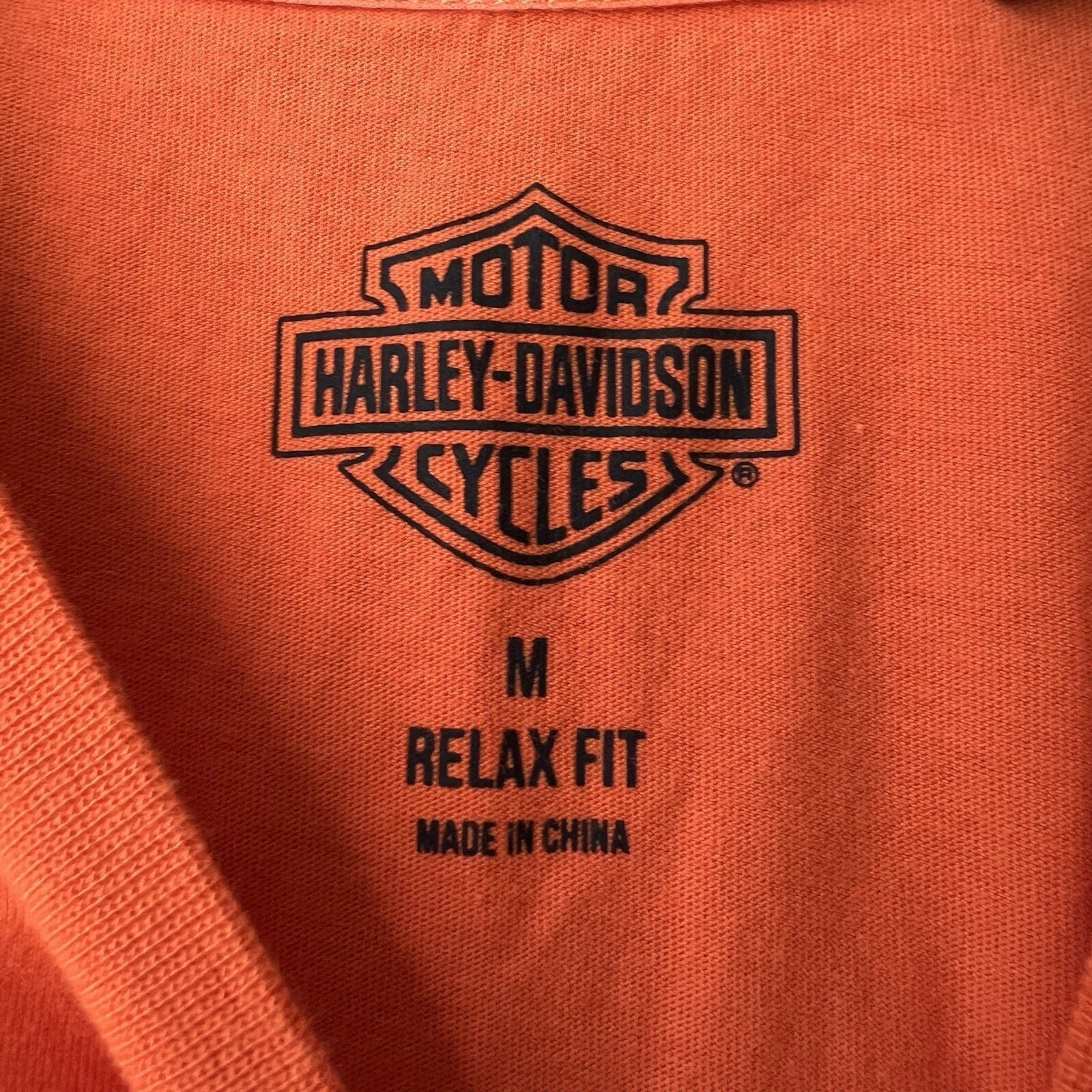 Harley Davidson Relax Fit Orange T Shirt Size Medium gallery