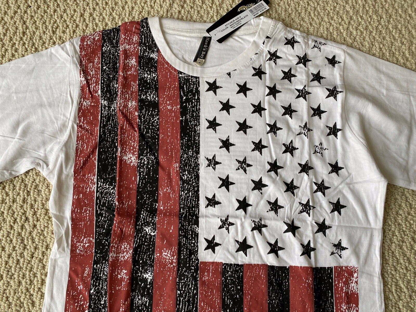 NWT Men's Hawk's Bay American Flag Stars & Stripes Tee Shirt ALL SIZES S-2XL gallery