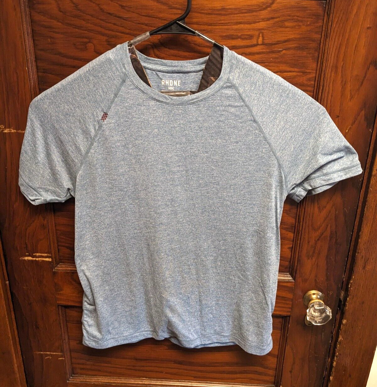 Rhone Athletic Tshirt Nylon Blend Stretch Blend Heather Blue Men L Hike Gym gallery