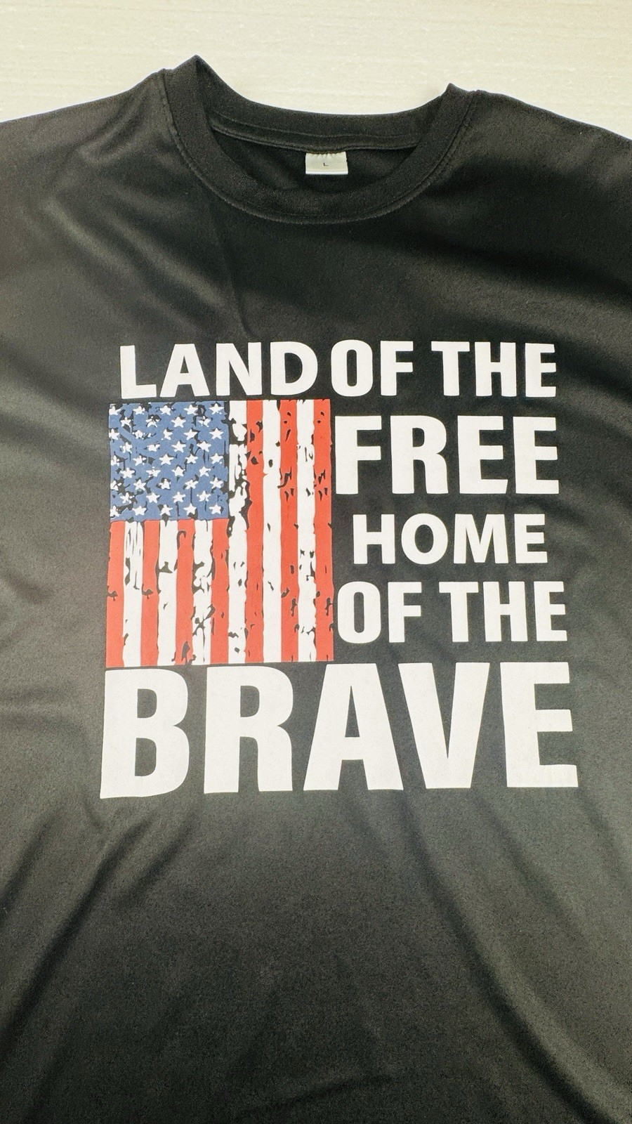 Land of the Free Home of the Brave Graphic Black T-shirt Mens L Patriotic gallery