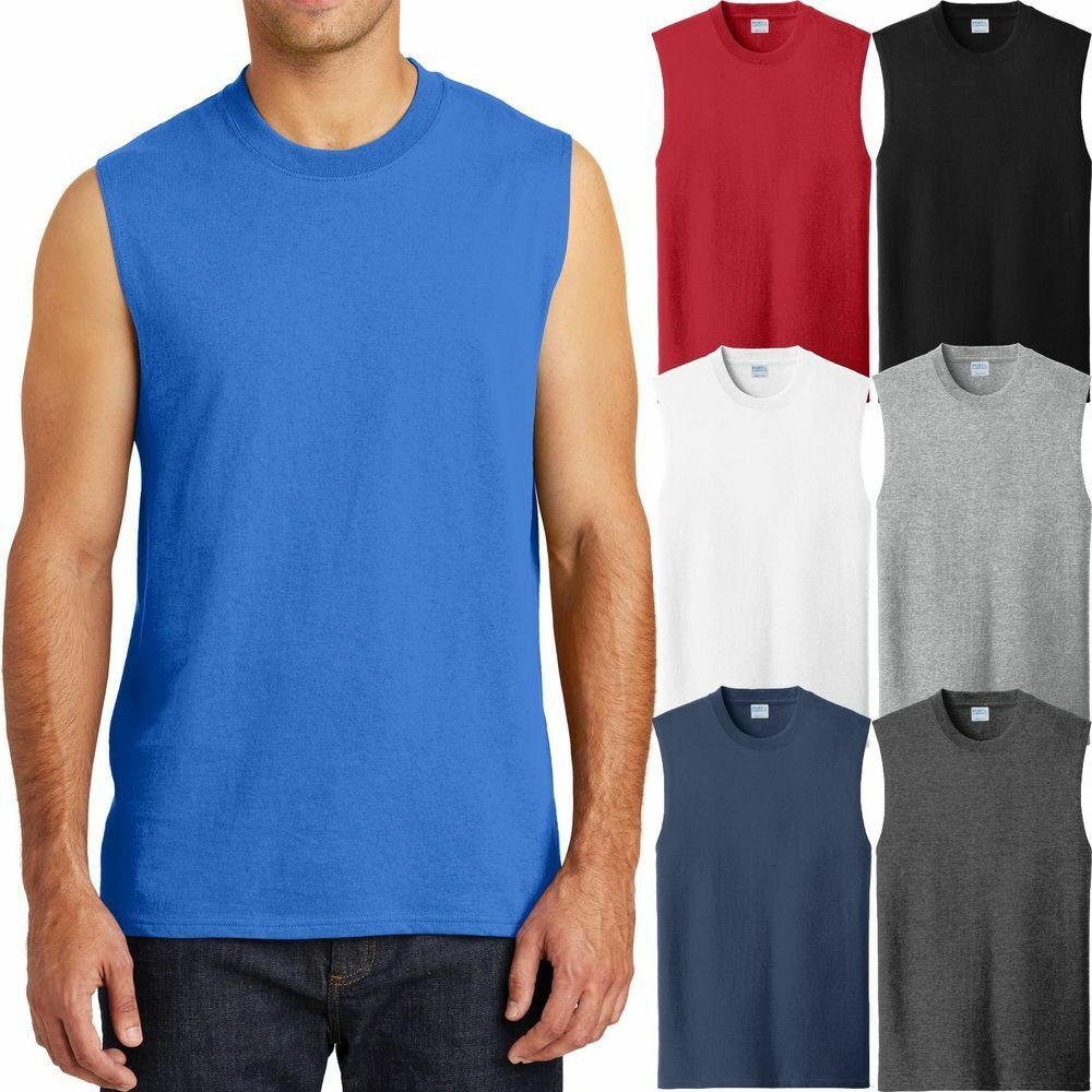 Mens Sleeveless Muscle T-Shirt Cotton Gym Run Basketball S-XL, 2XL, 3XL, 4XL NEW gallery