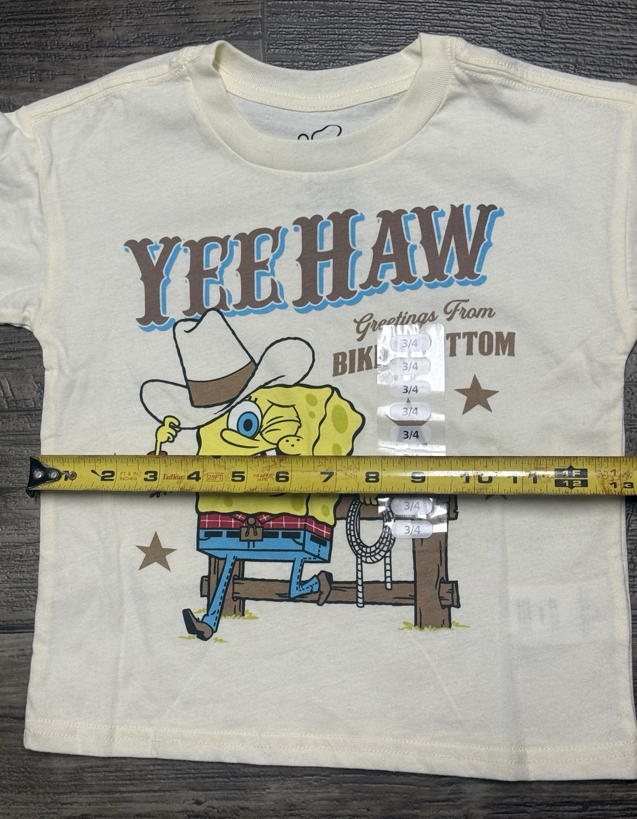 SpongeBob SquarePants Yee Haw Bikini Bottom Toddler T-Shirt Size 3T 4T NWT gallery