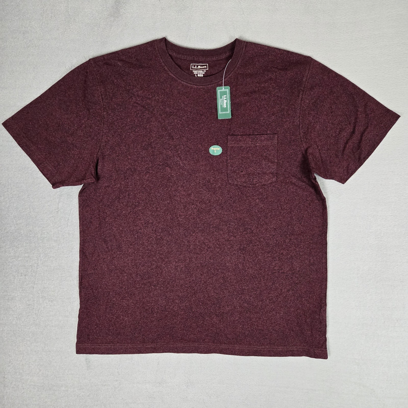 LL Bean Carefree Unshrinkable Tee Shirt Mens Large Pocket Traditional Fit NWT gallery
