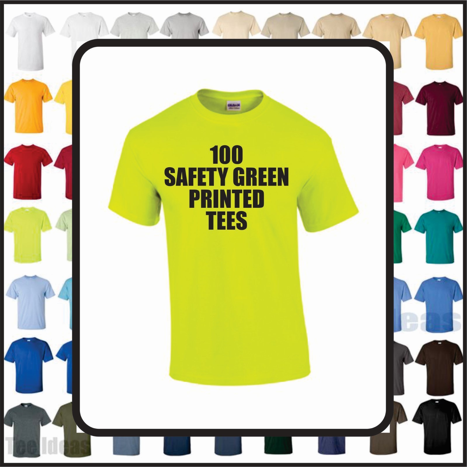 100 CUSTOM PRINTED SAFETY ORANGE TEES – FRONT AND BACK PRINT