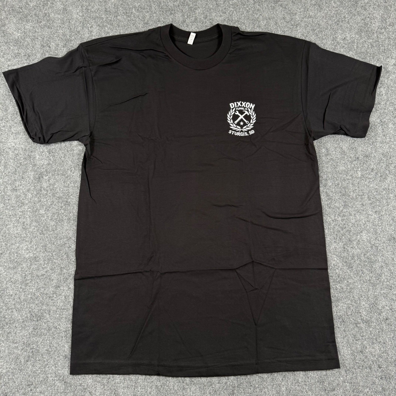 DIXXON Flannel Co. T-Shirt XL Black Sturgis SD Sketchy White Crest Tee NWT Men's gallery