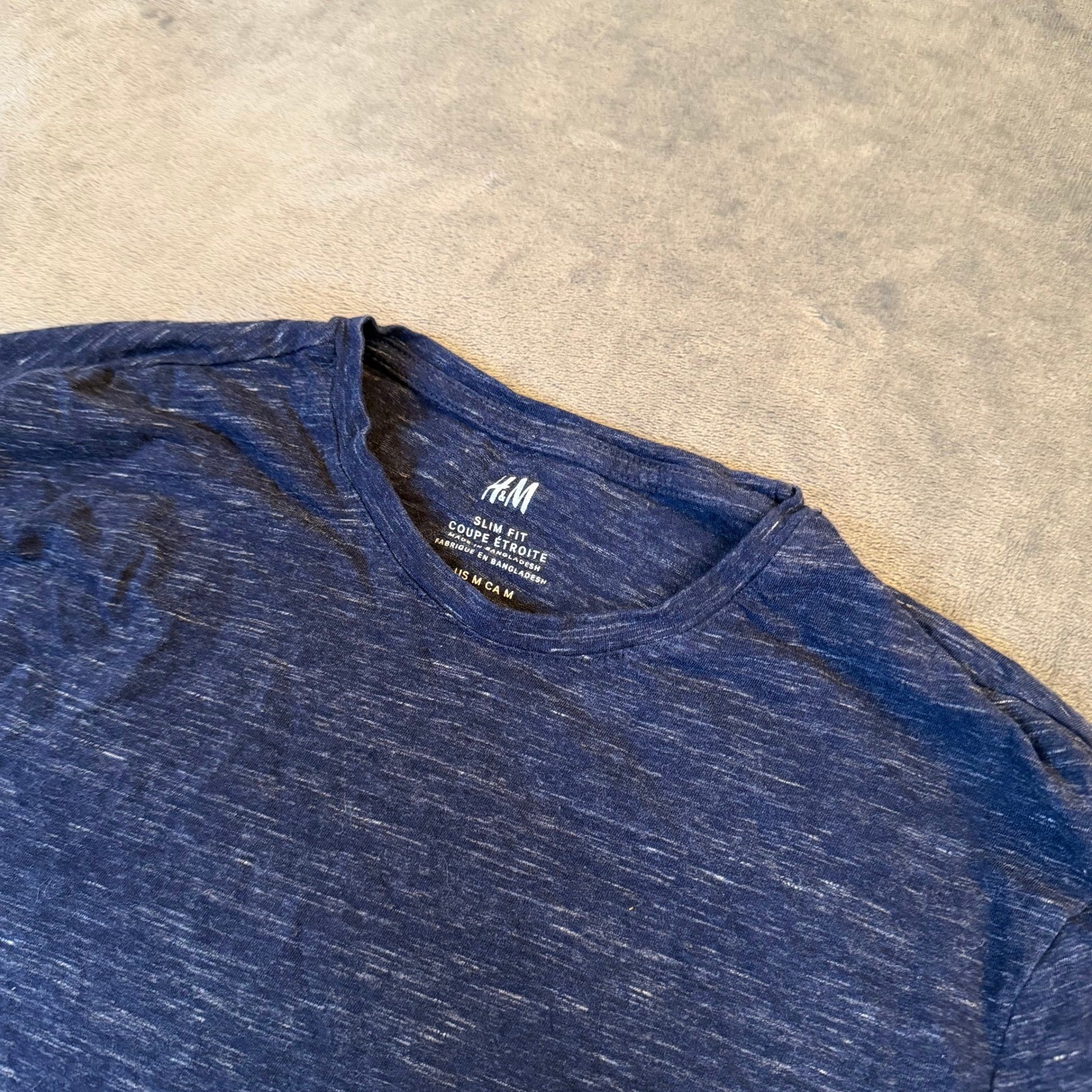 H&M Slim Fit T Shirt Mens Medium Blue Heathered Stretch Short Sleeve gallery