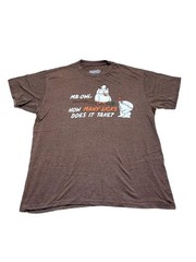 TeeLuv Mr. Owl “How Many Licks Does It Take?” Graphic T-Shirt Brown Size L