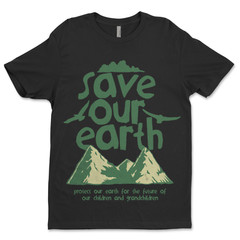 Custom T-Shirt,Save our Earth Dtf Print On Next Level T-Shirt unisex Soft Cotton