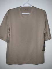 AMONGST OTHERS DROP SHOULDER BOXY FIT COTTON BLEND TAN CREW T-SHIRT XL NWT