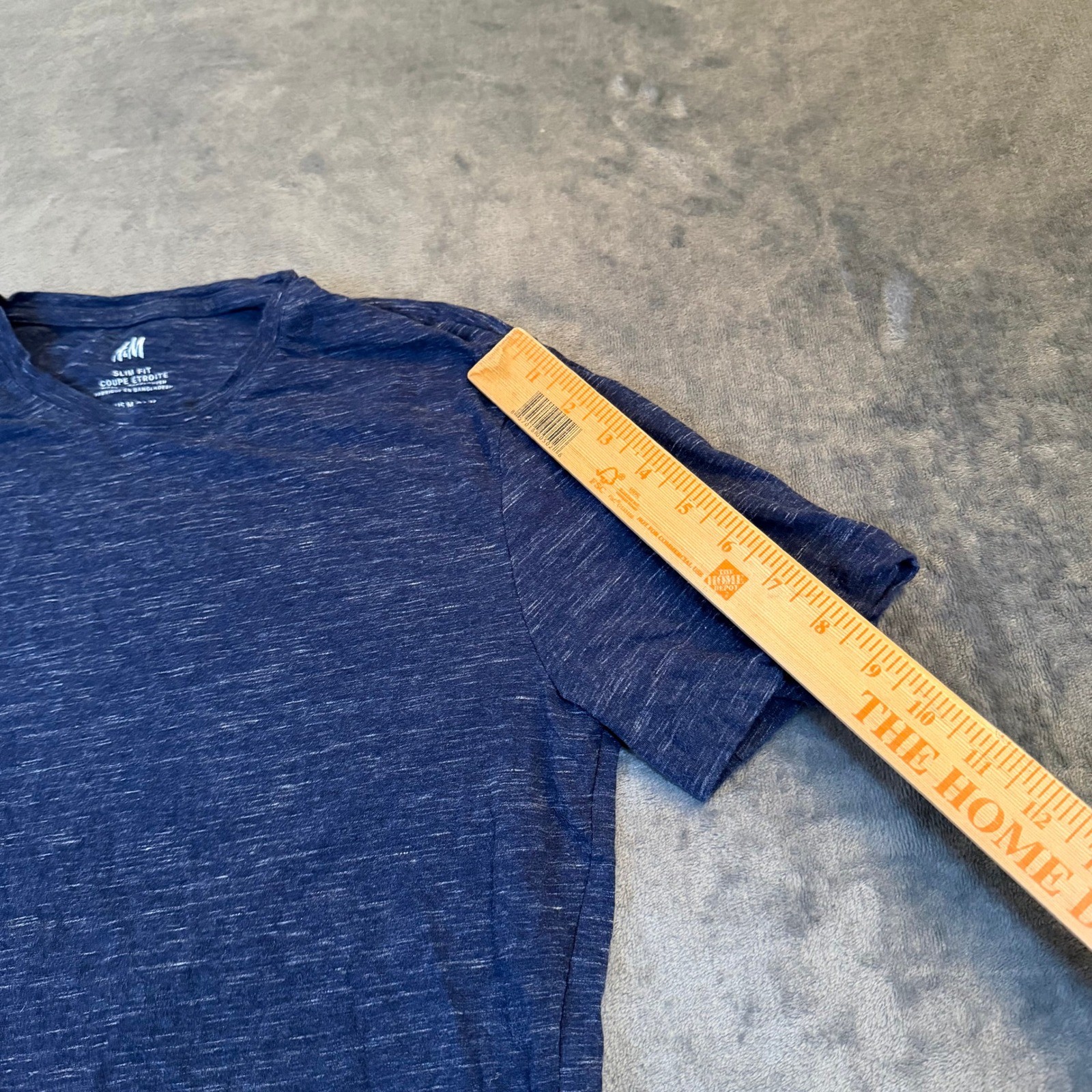 H&M Slim Fit T Shirt Mens Medium Blue Heathered Stretch Short Sleeve gallery