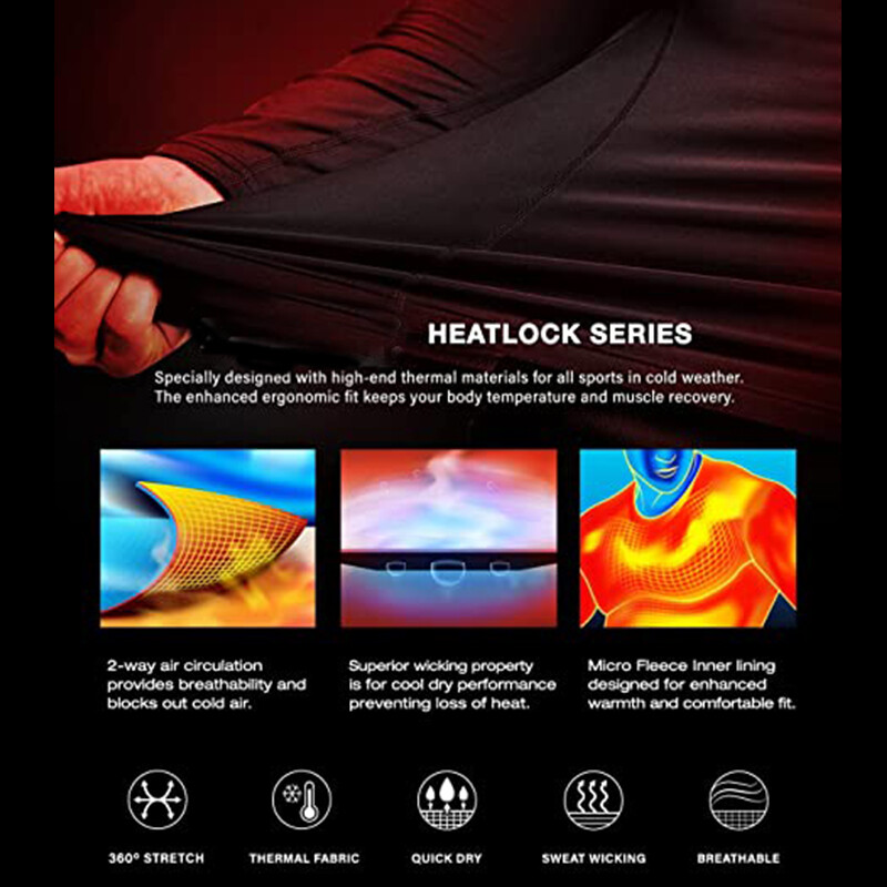 Men's Thermal Long Sleeve Compression Shirts Turtleneck Winter Base Layer Top US gallery