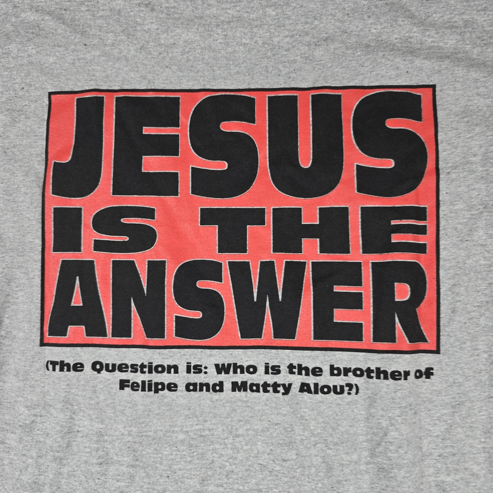 Vintage Alou Brothers Jesus Is The Answer Jack Strap Men's Size Large Shirt New gallery