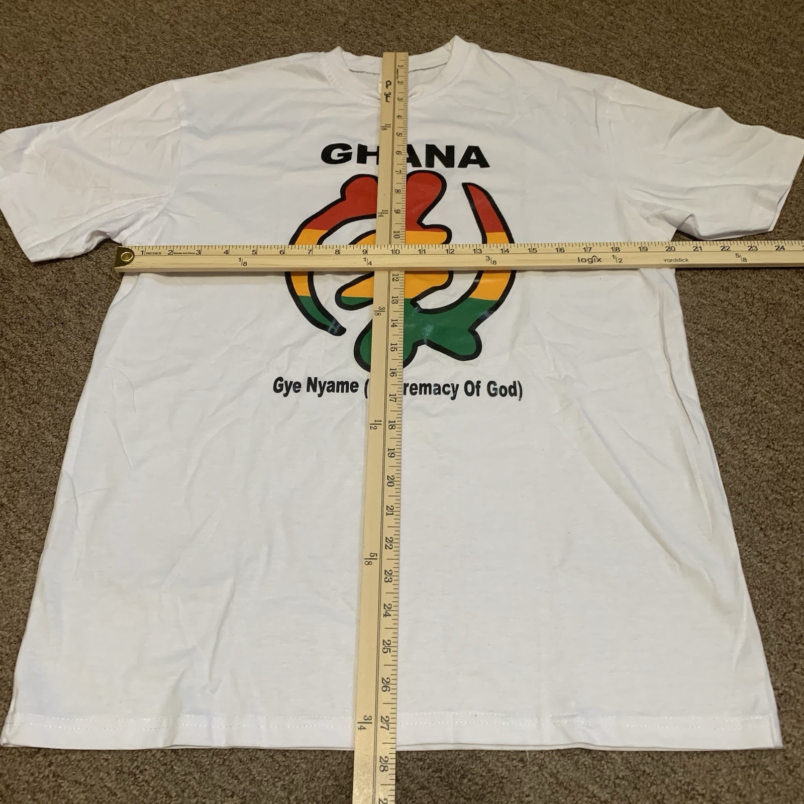 Mens White Ghana T-shirt Size XL Hoyk Awim Cotton gallery
