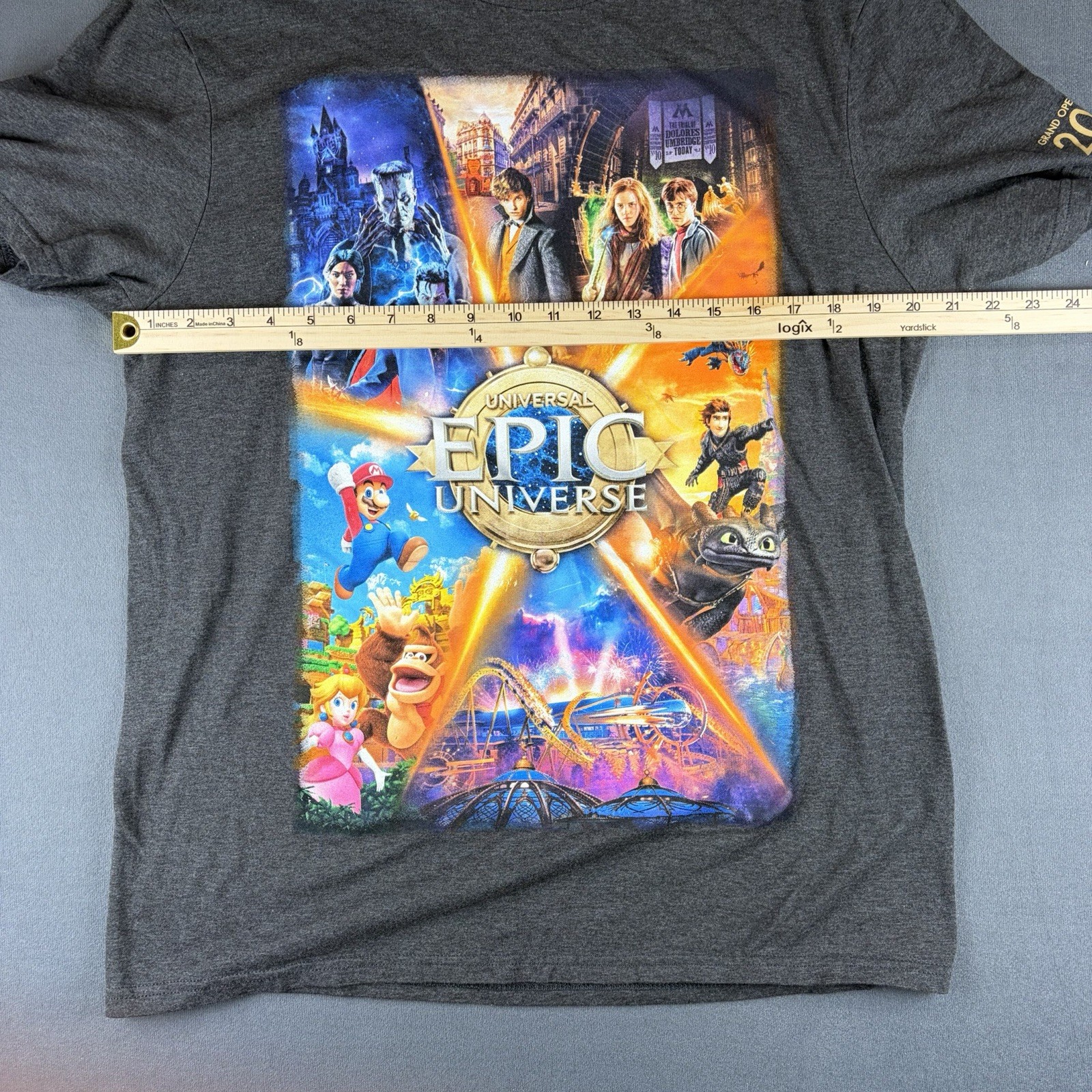 2025 Epic Universe Grand Opening Day T-Shirt Gray Size Large Free Shipping #62 gallery