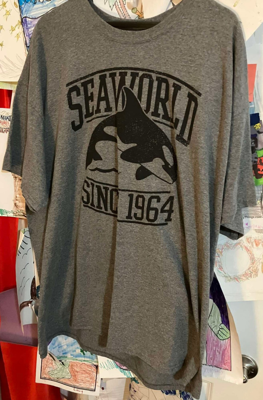 Sea World Since 1964 SHAMU Orcas Men’s 3XL XXXL Gray T-Shirt