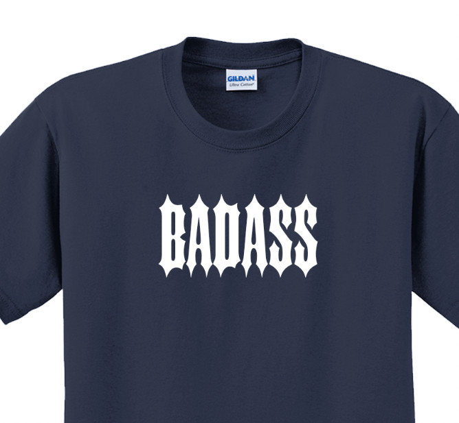 Badass T-Shirt Short Sleeve Graphic Tee Unisex apparel Text logo design gallery