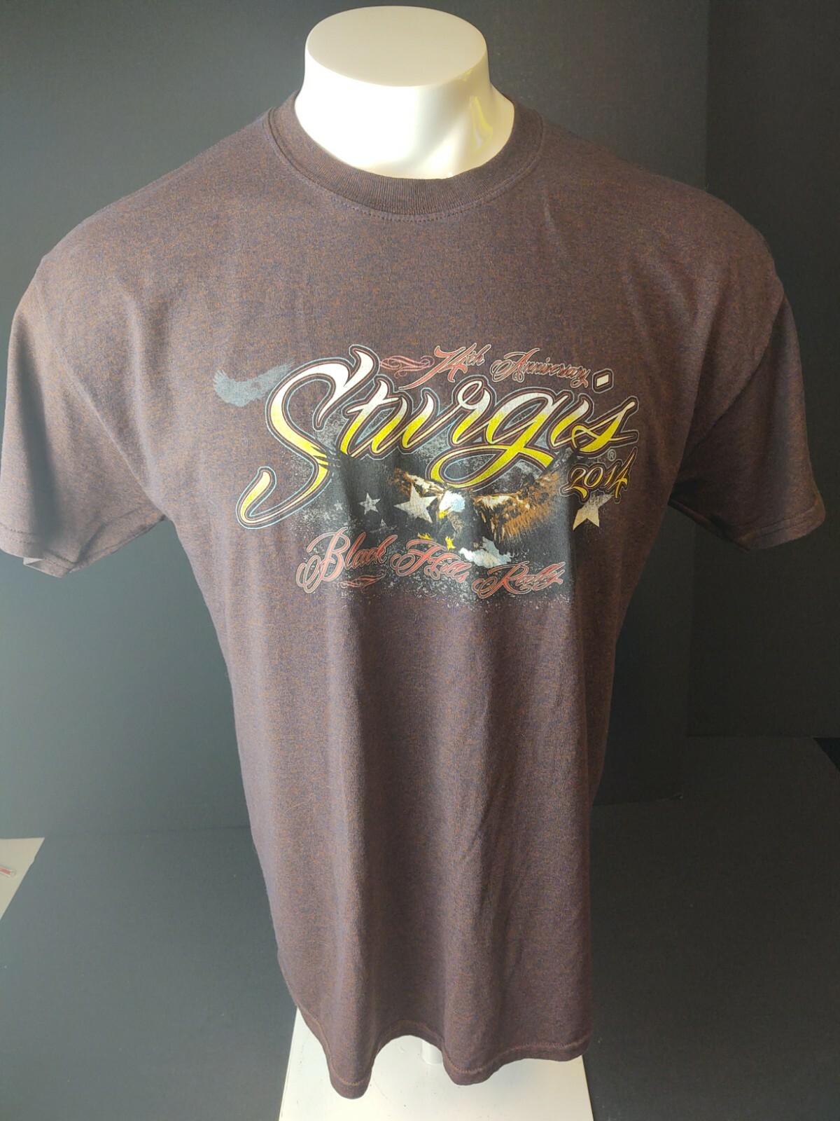Sturgis 14th Anniversary 2014 Black Hills Rally Motor T-shirt. Size Large. C9