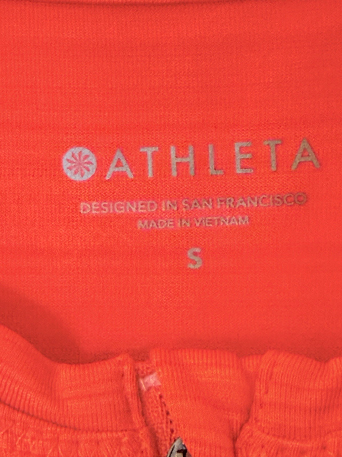 ATHLETA  Women’s 1/4 Zip Sleeveless Top Zip Pocket ORANGE Size S