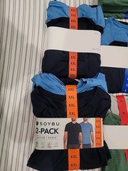 SOYBU MEN’S2-PACK4WAYSTRETCH MOISTUREWICKING ACTIVE TEE DARKBLUE/BLUE,GREEN/GRAY