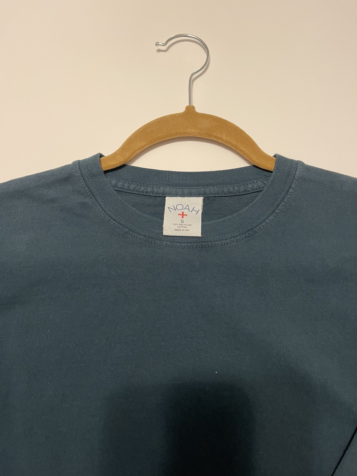 NOAH NYC Long Sleeve T-Shirt Mens S Slim, Teal Blue made in USA gallery